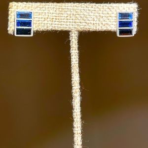 Touchstone Crystal by Swarovski Tile Earrings, Blue